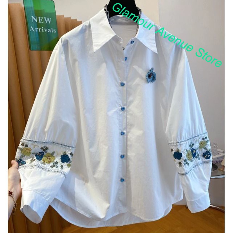 Good Floral & Wedding Decor Supply Photos - Chemise blanche brodée de luxe française,