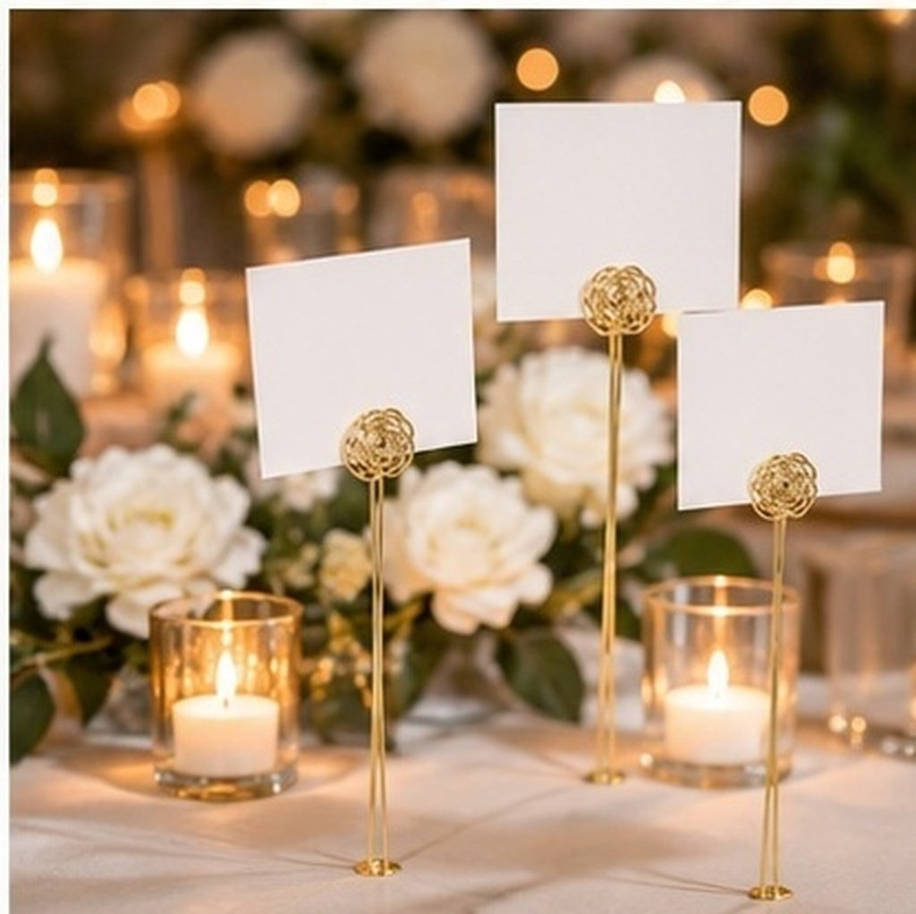 Table Number Gold - 30 pièces, élégant porte-cartes à motifs