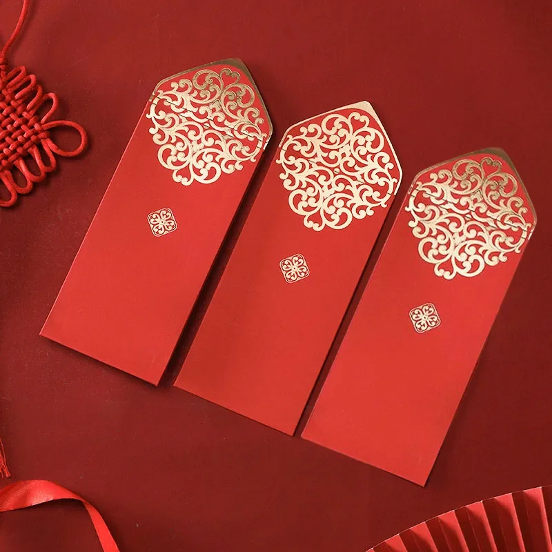 Wedding Envelopes - Enveloppes rouges chinoises avec impression dorée,