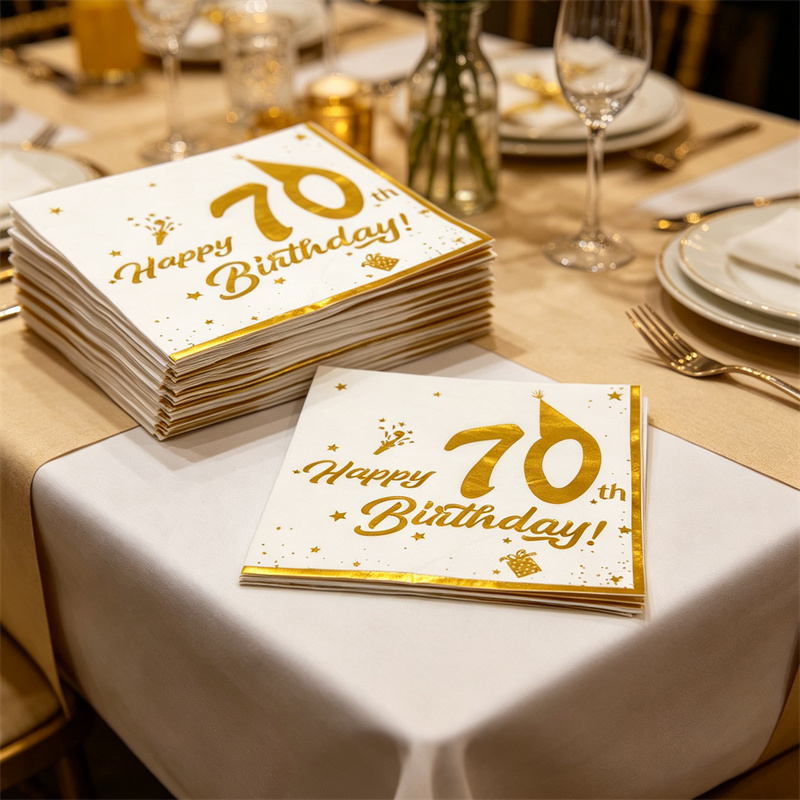 Table Number Gold - Serviettes en papier jetables dorées pour