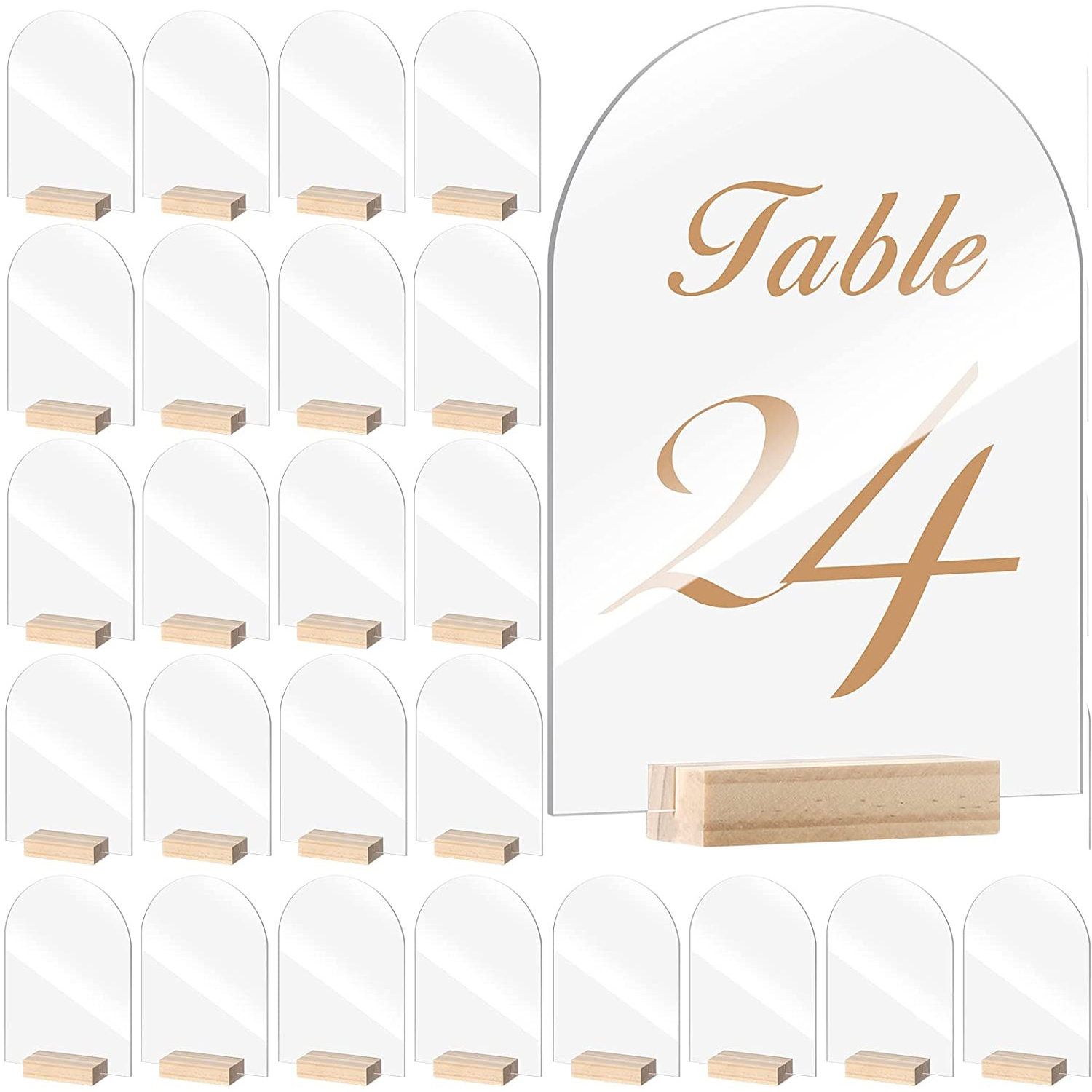 Table Number Gold - Ensemble de Panneaux en Acrylique, 10/20/30/50