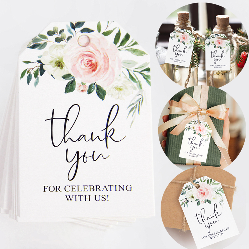 Wedding Card Box - Étiquettes d'emballage de cadeaux, 50 pièces,