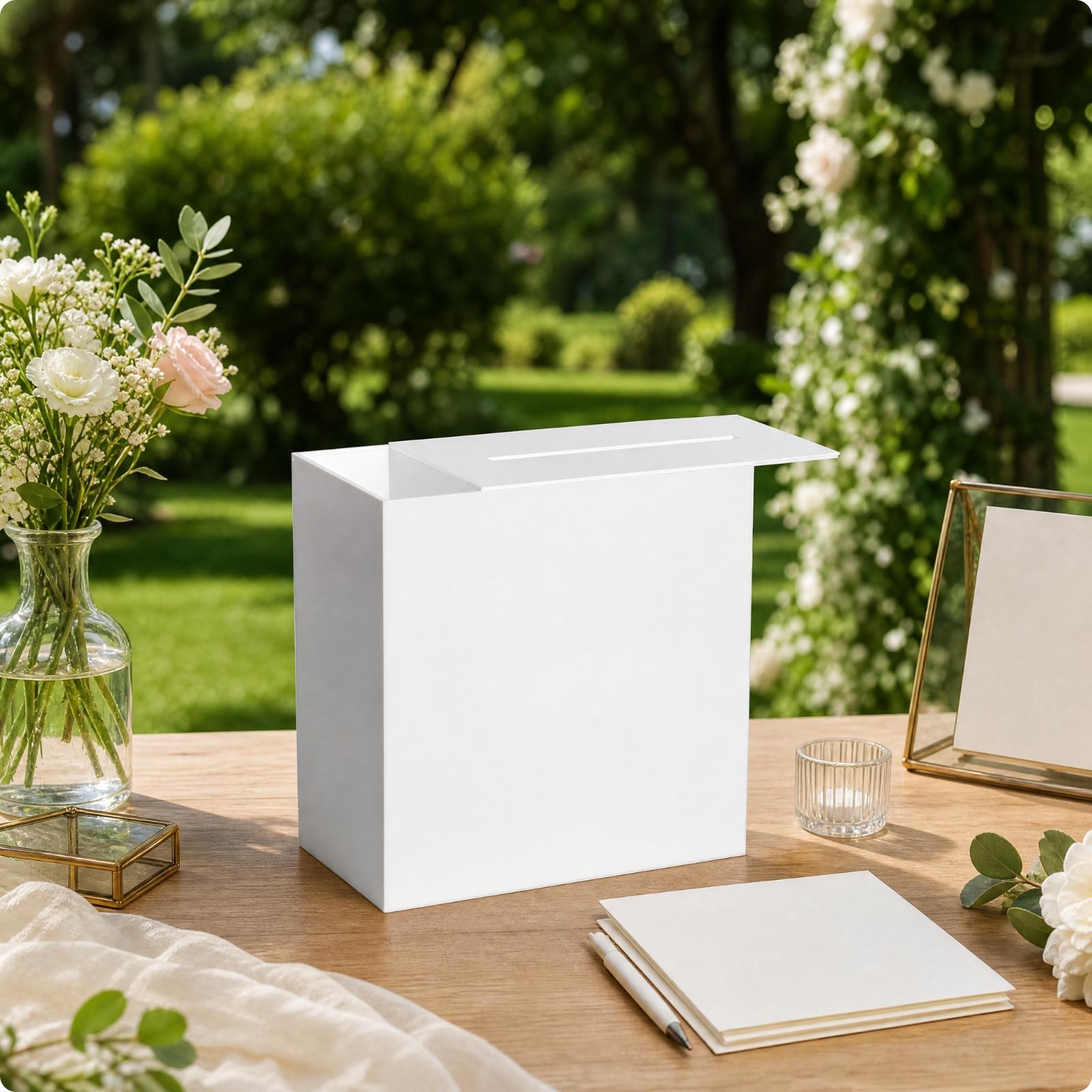 Wedding Card Box - Boîte de rangement transparente en acrylique