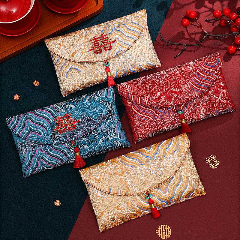 2 pièces brocart broderie tiss - Wedding Envelopes avis et prix