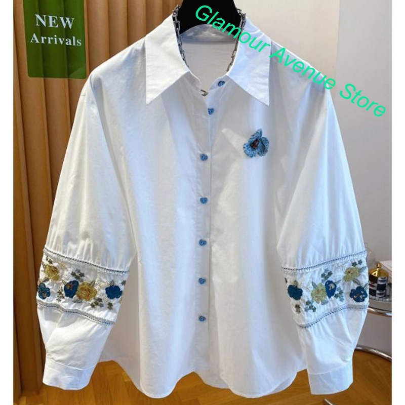 Chemise blanche brodée de luxe - Good Floral & Wedding Decor Supply Photos avis et prix