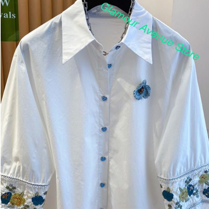Chemise blanche brodée de luxe - Good Floral & Wedding Decor Supply Photos avis et prix