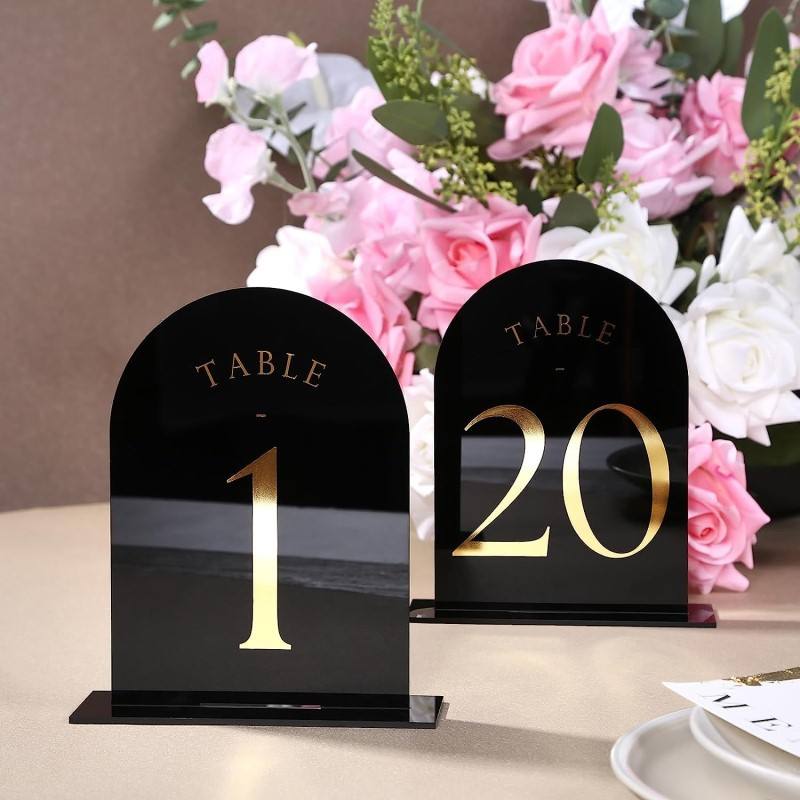 Numéros de table arqués en acr - Table Number Gold avis et prix