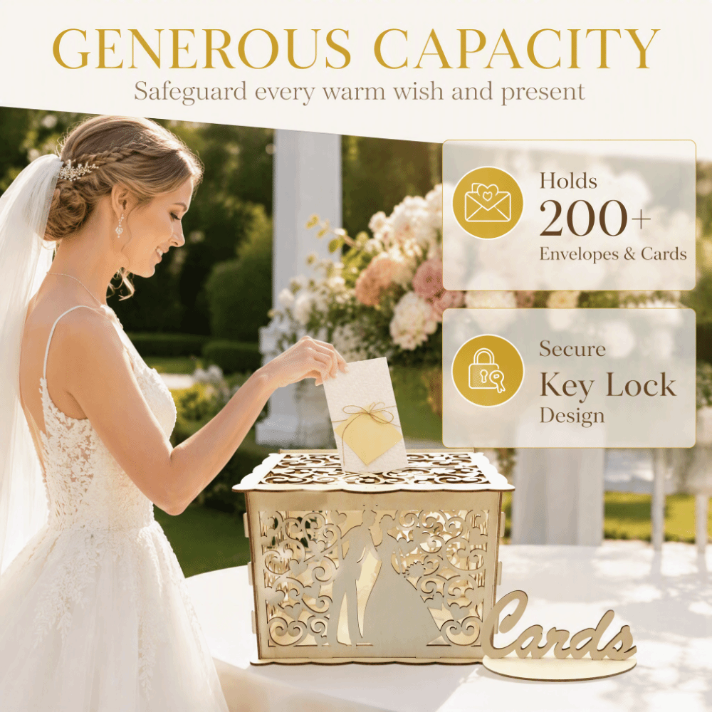 Boîte en bois pour cartes de m - Wedding Card Box avis et prix