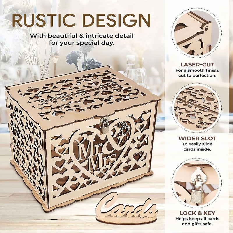 Bricolage en bois M. & Mme Cof - Wedding Card Box avis et prix